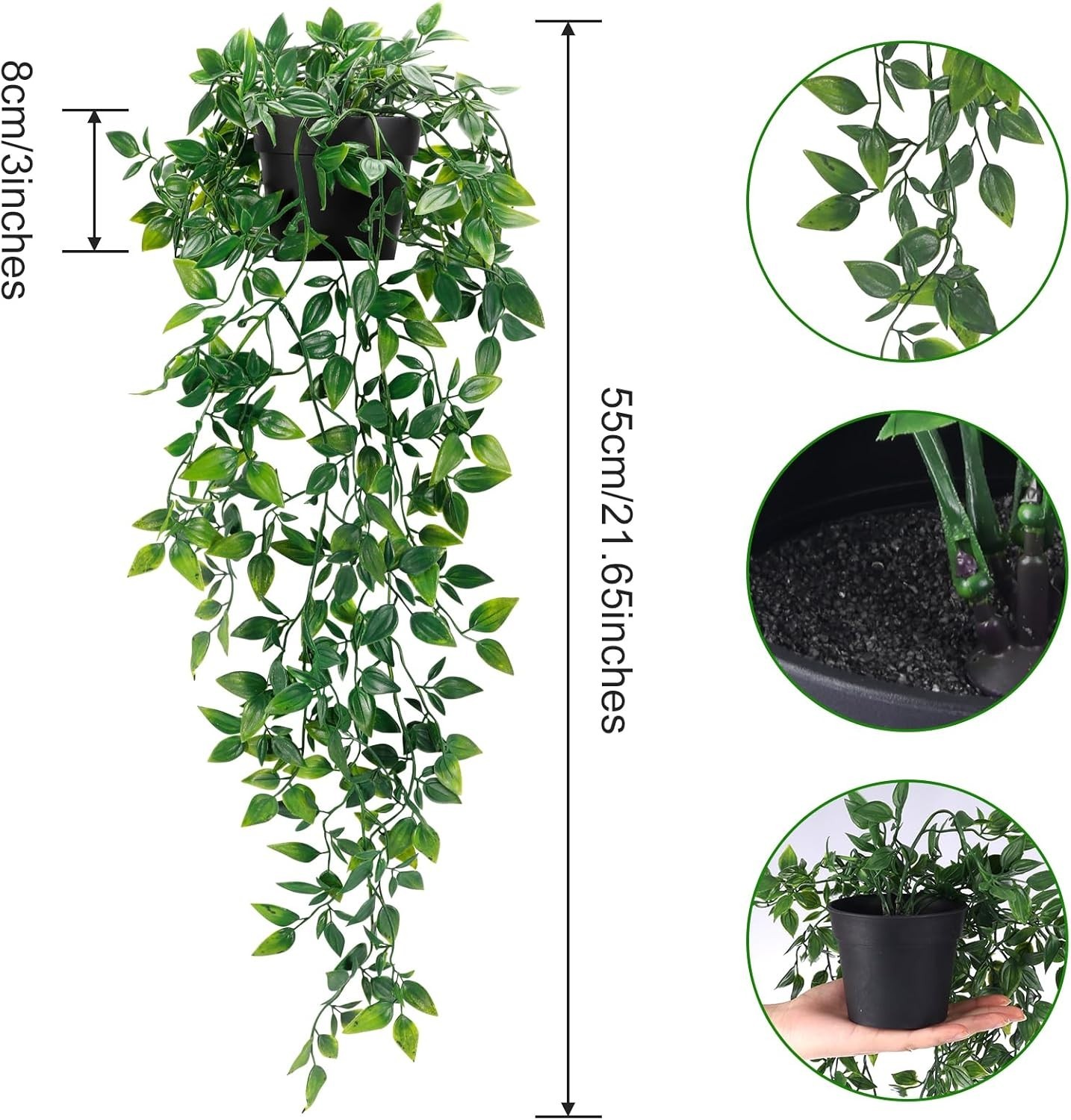 Small Potted Artificial Plant Green Waterproof Decor for Indoor Outdoor Spaces