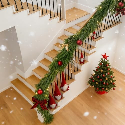 Artificial Norfolk Pine Garlands, Christma Real Touch Winter Pine 9Ft 1