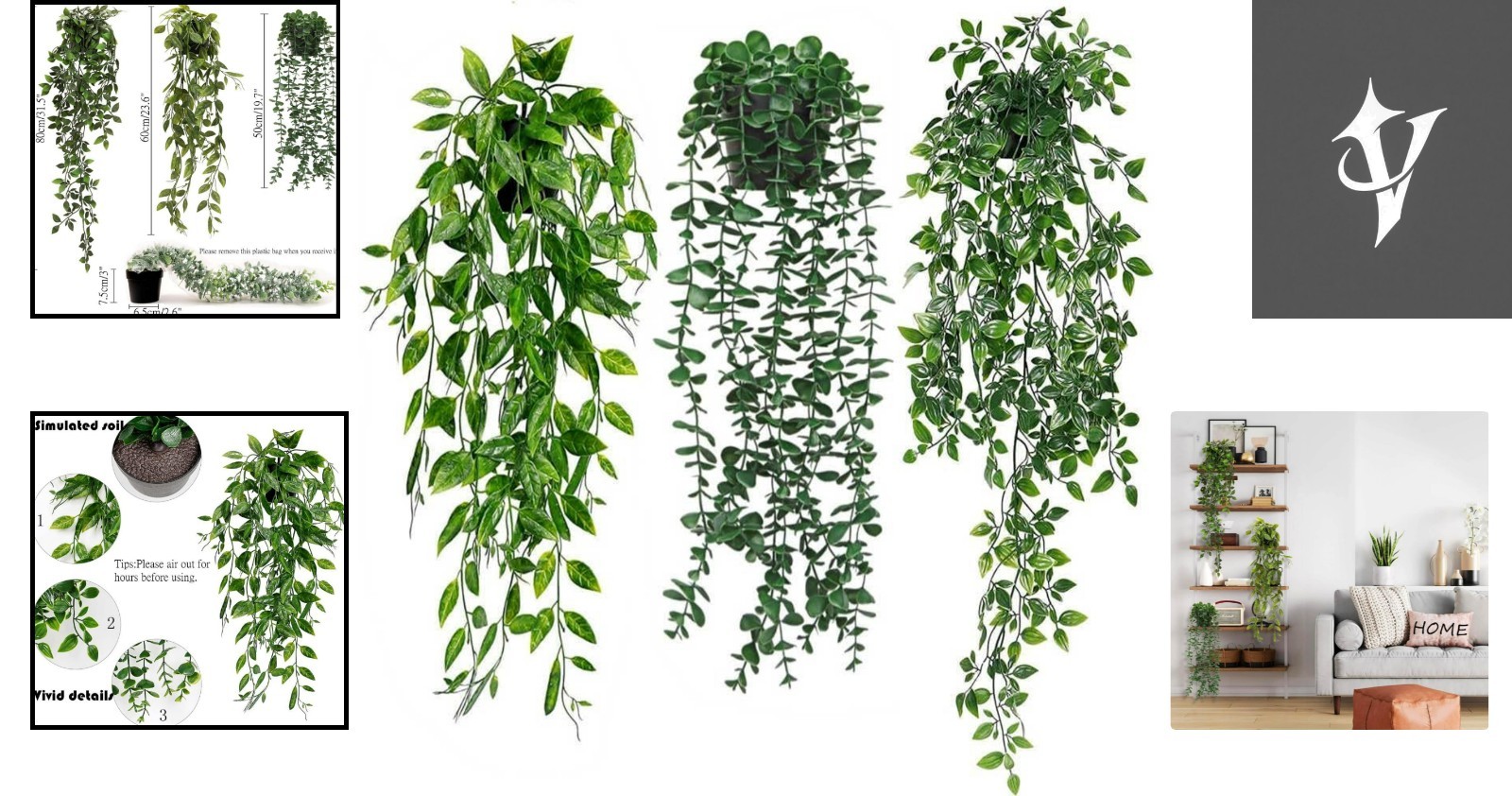Lifelike Artificial Hanging Greenery – Perfect for Bathroom, Bedroom & More
