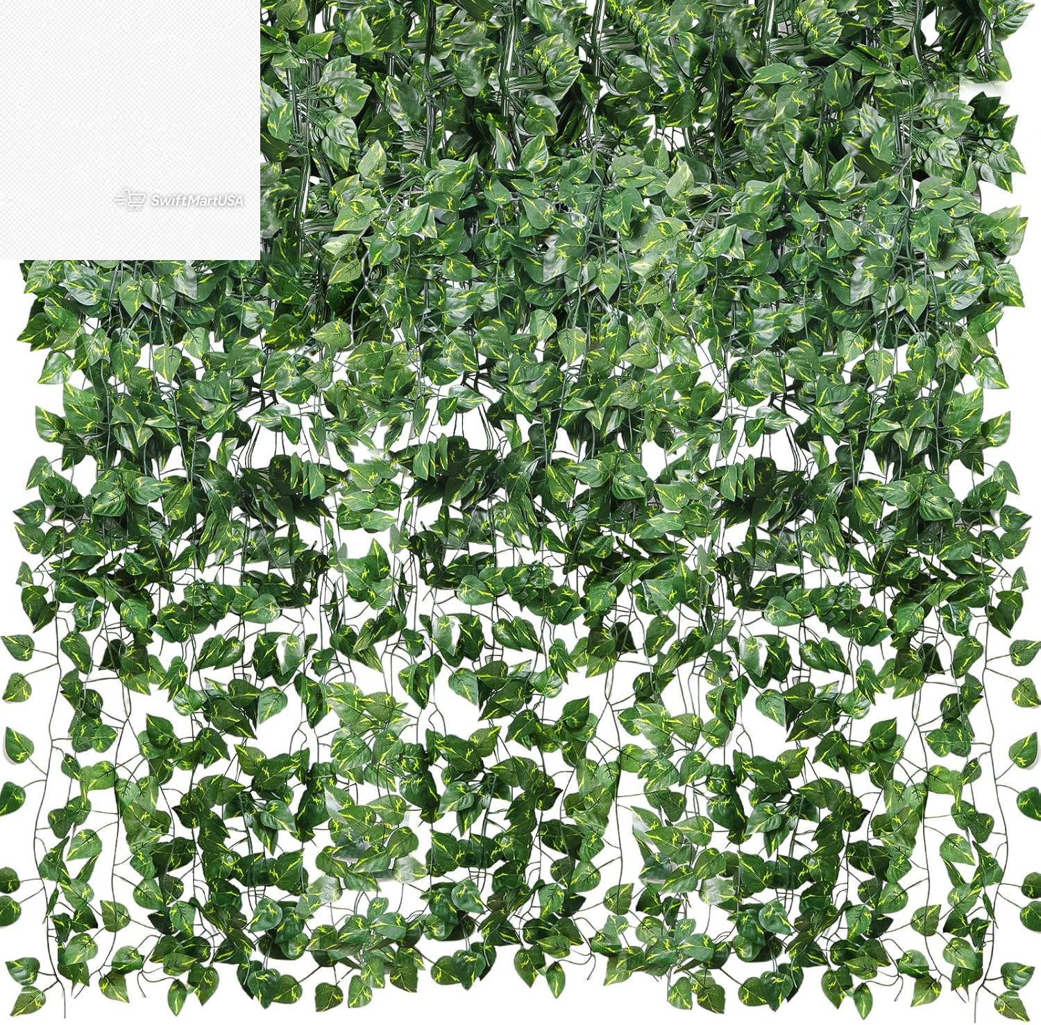 24 Pack Fake Vines 168Ft Artificial Ivy Garland Greenery Room Bedroom Wall Decor
