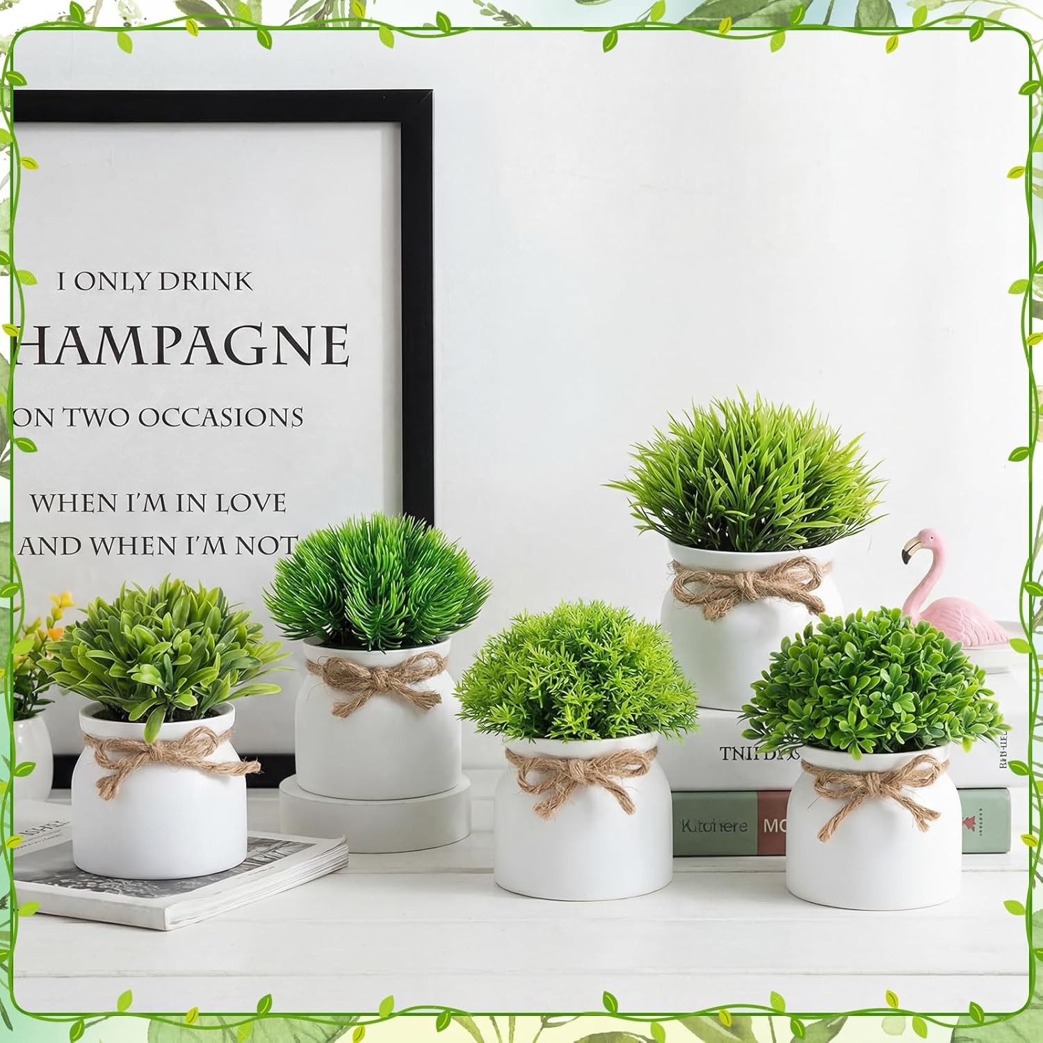 40 Pack Mini Fake Potted Flowers – Perfect for Home, Office, and Weddings