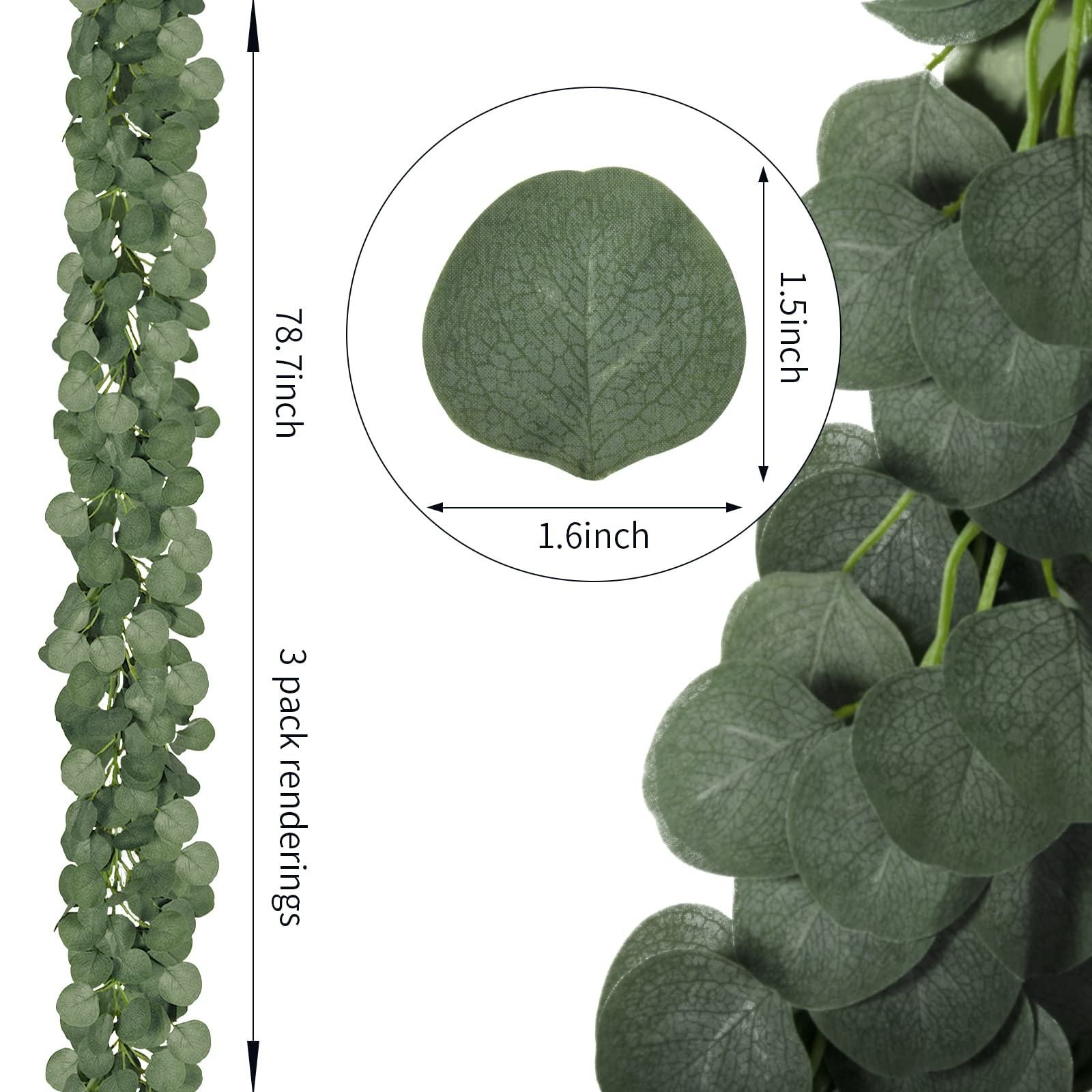 12 Pack 84Ft Eucalyptus Garland,Artificial Eucalyptus Leaves Table Greenery G…