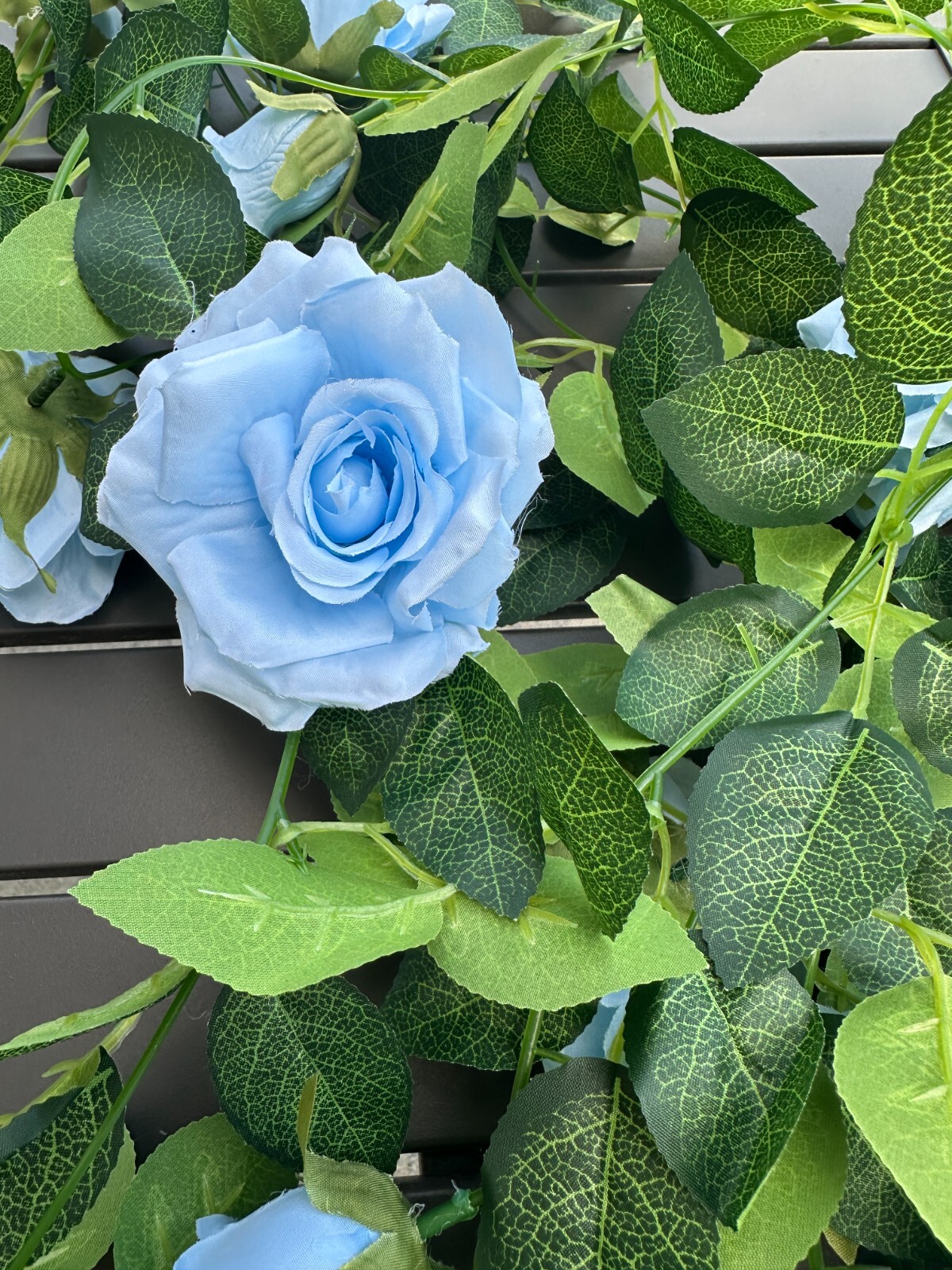 Artificial Blue Floral Rose & Vine Garland Floral Decor Party – ONE 6′ PIECE