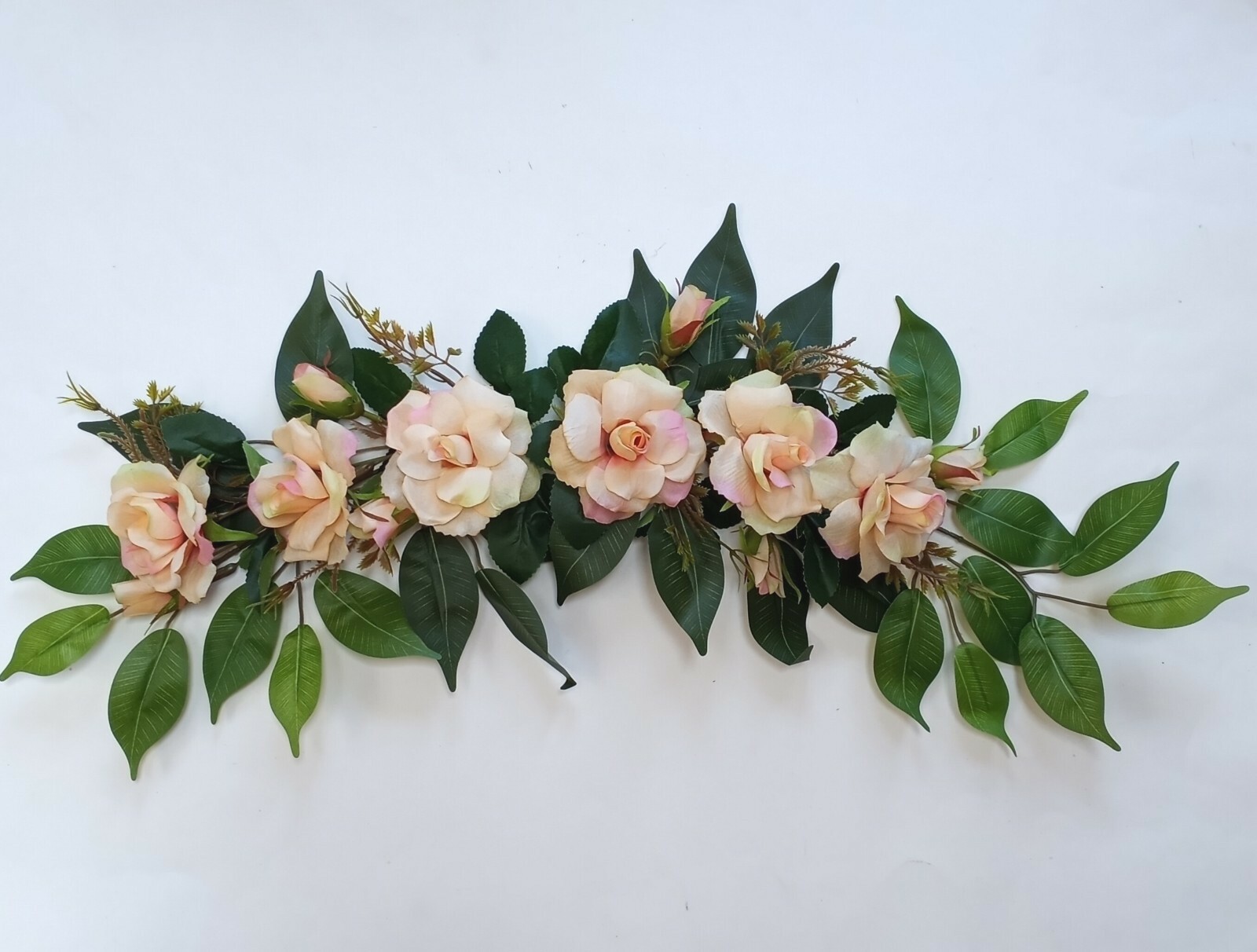 Yellow Rose 27″ Swag Silk Flower (Ready to Display) Wall Door Arch Decor BP2227