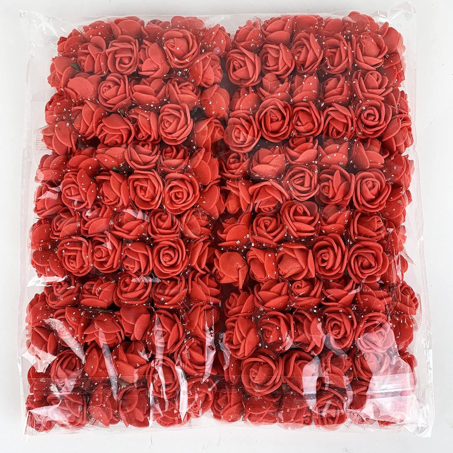 144PC Red Mini Fake Rose Flower Heads 20Mm Artificial Roses DIY Artificial Flowe