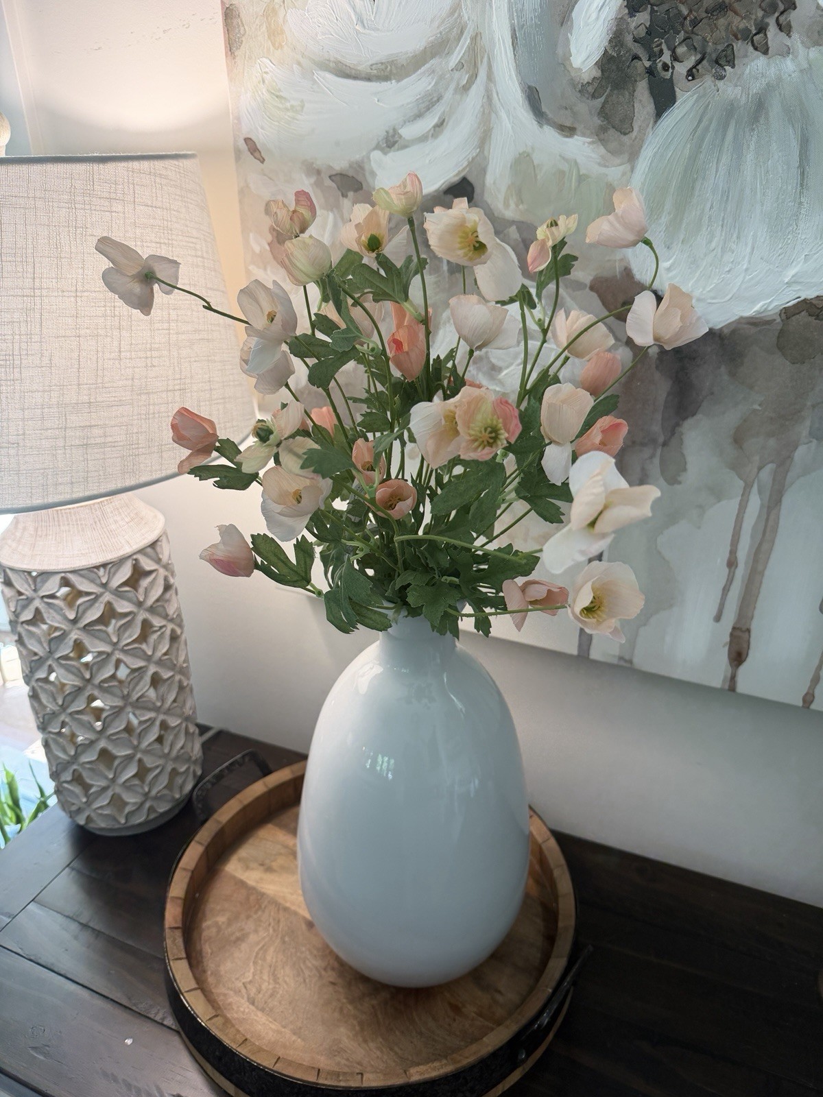 Pottery Barn Faux Poppy Bundle Bouquet Flowers Only (Vase Not Included) 27” Tall