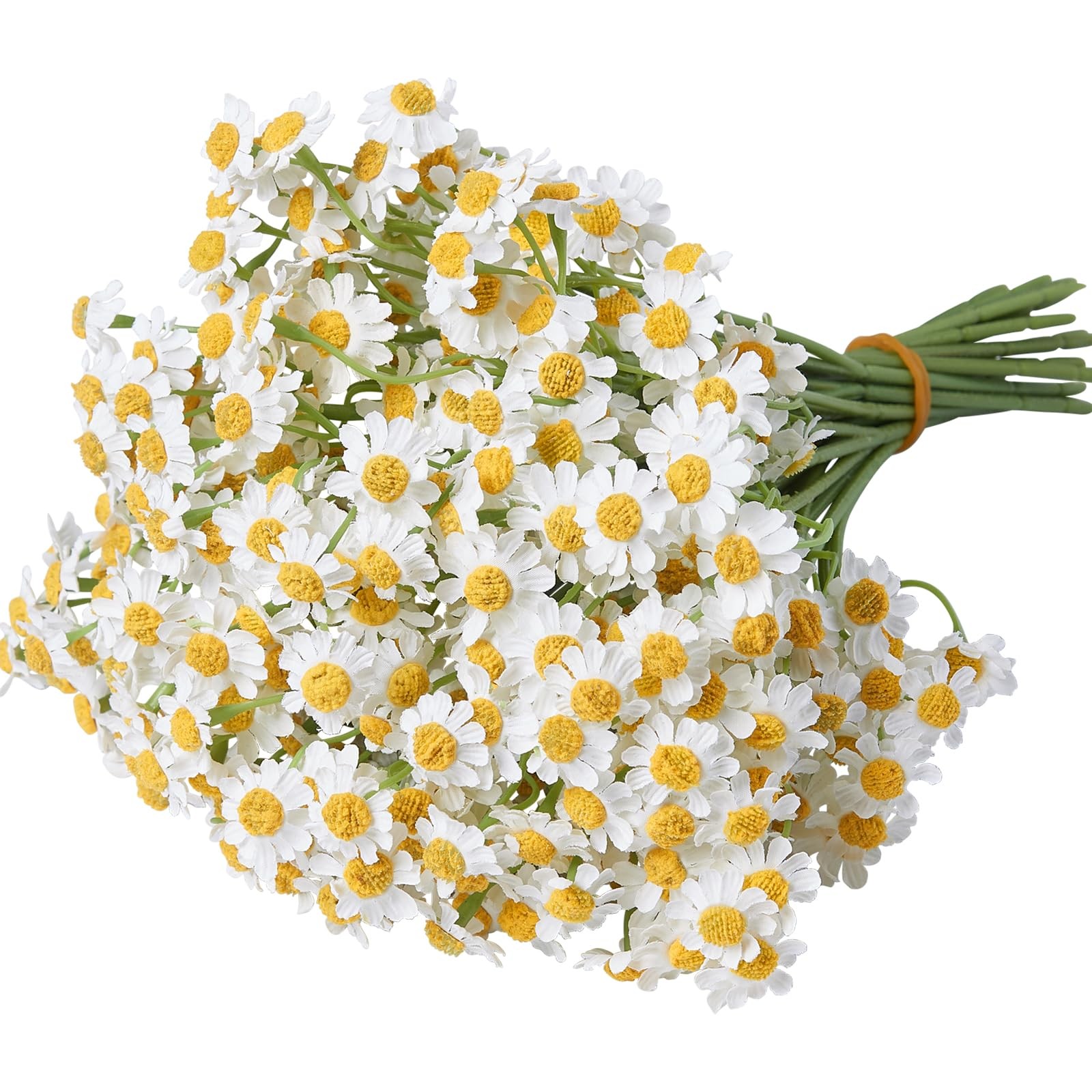 36 PCS Small White Daisy Flowers Artificial 10 Inch Fake Spring Wildflowers