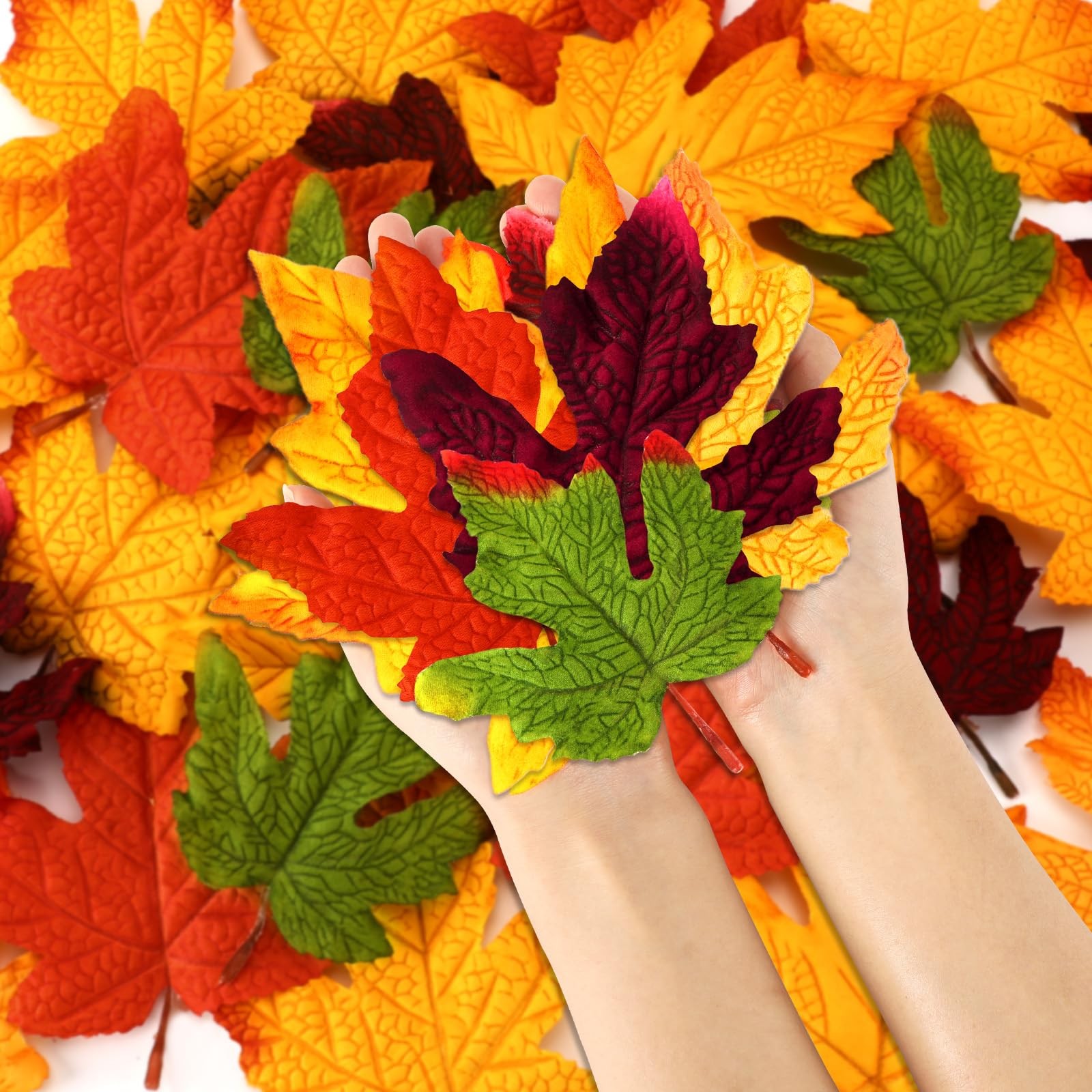 60 PCS Fall Artificial Maple Leave House Decor Craft Thanksgiving Autumn