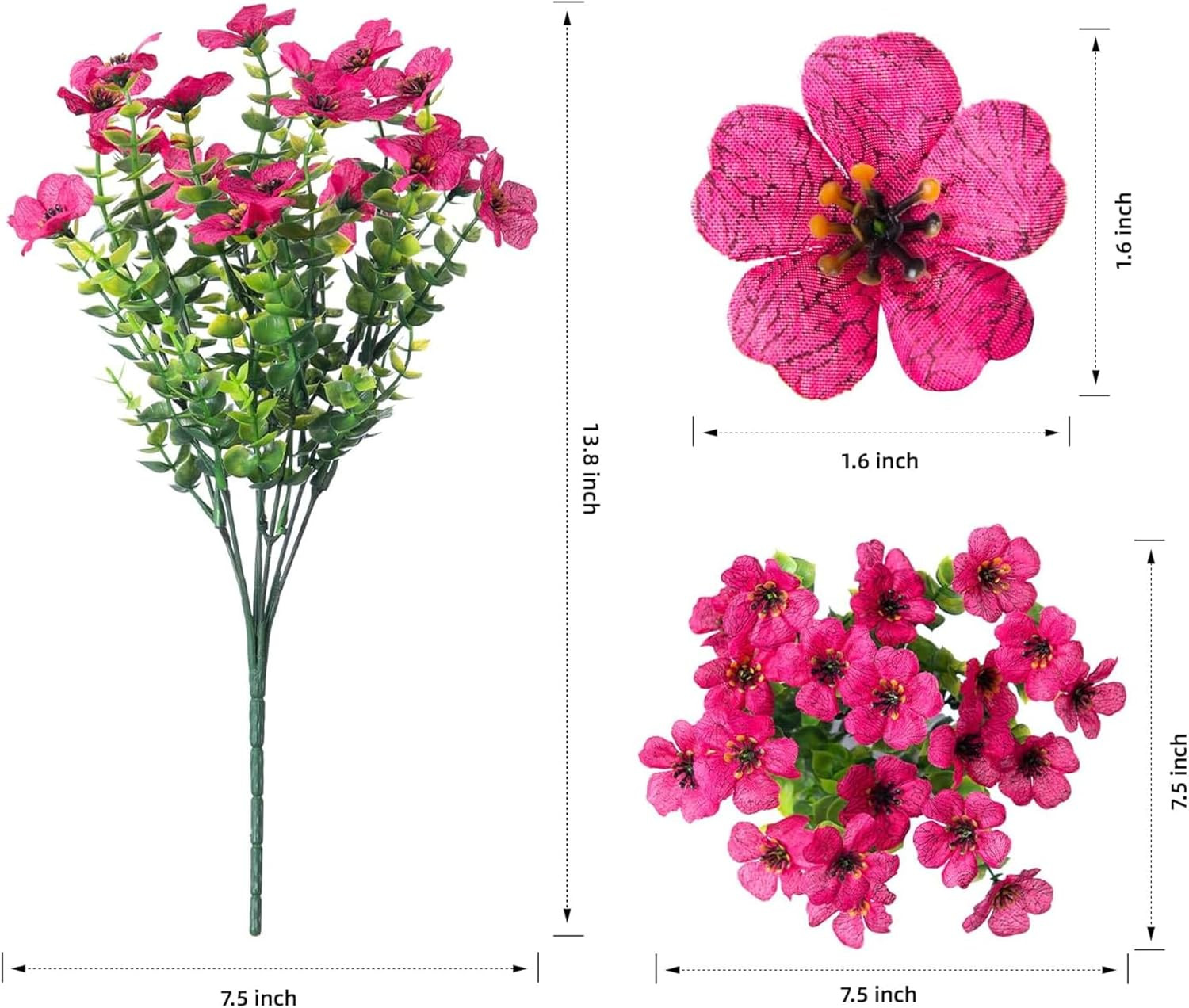 Hyeflora Artificial Flowers for Outdoor Indoor Garden Home Decoration, Faux Flow