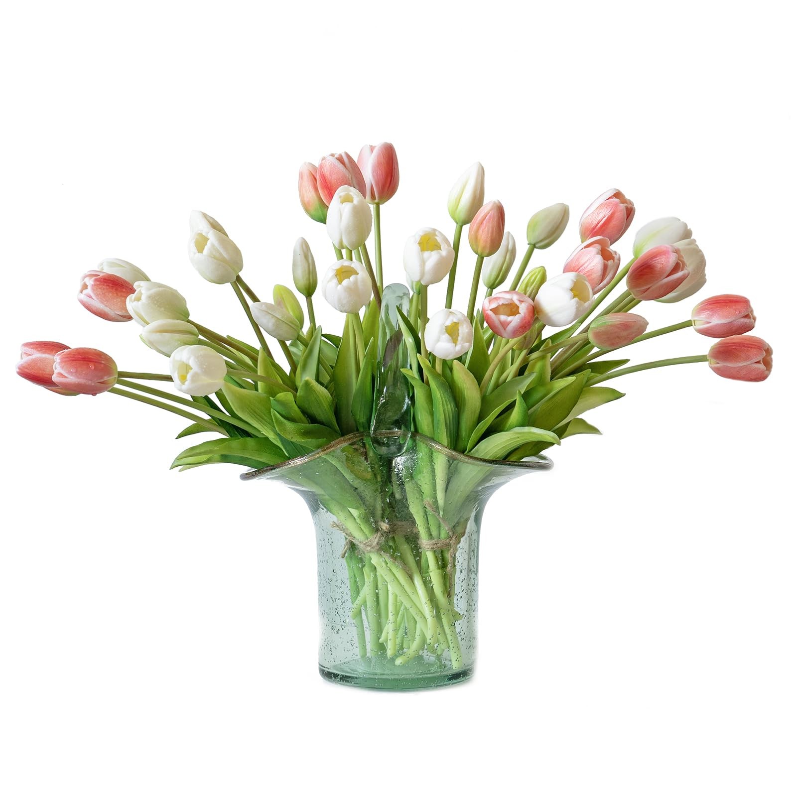 15pcs Artificial Tulips Flowers, Latex Bouquet, Fake Tulips for Office Weddin…