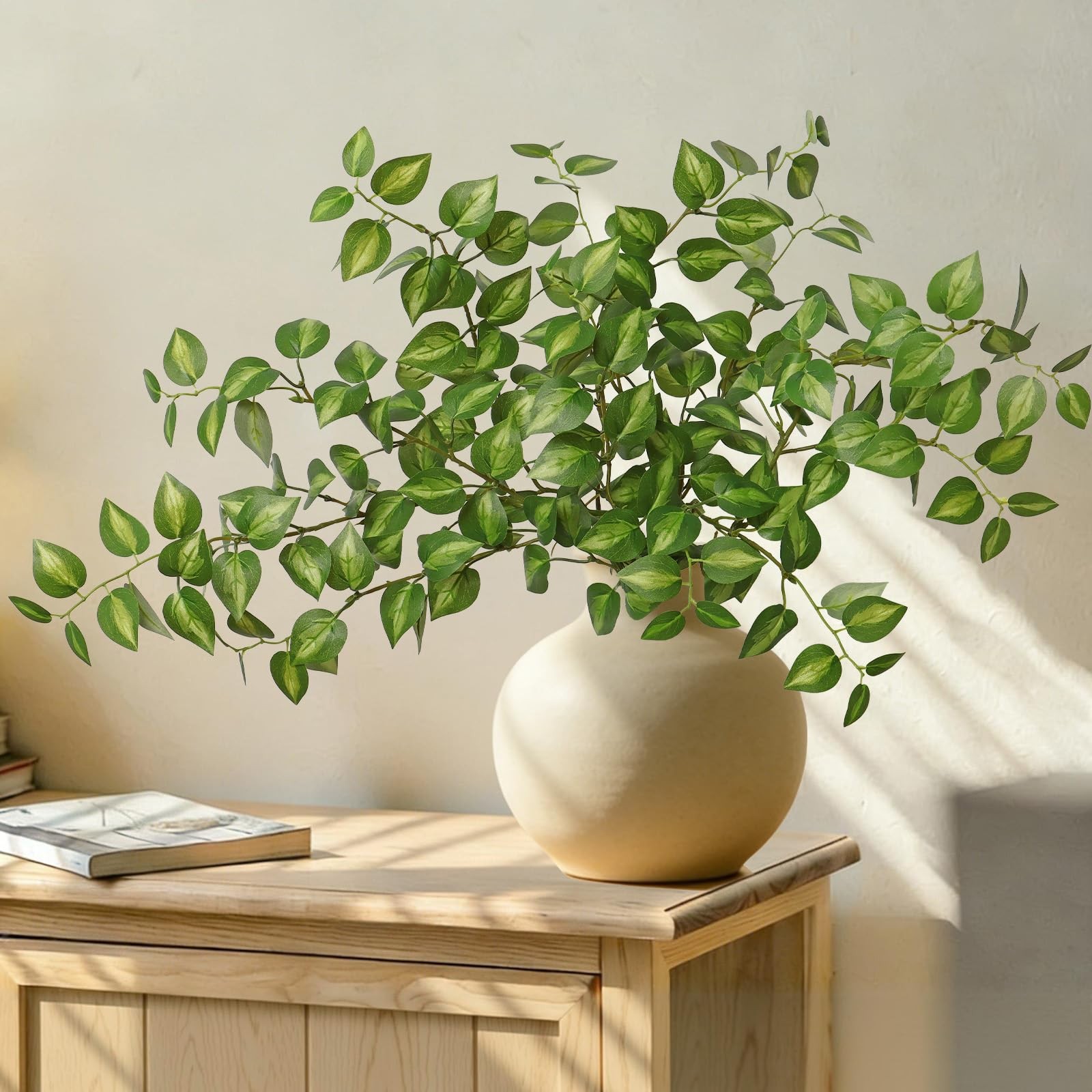 4PCS Artificial Greenery Fake Eucalyptus Leaves Stem Plants 32.7 Inch Faux Fo…