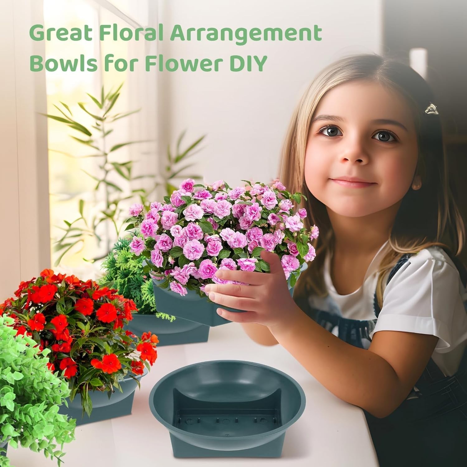24 Pcs Floral Supplies Green Bowls for Flower Arrangements, Floral Arrangemen…