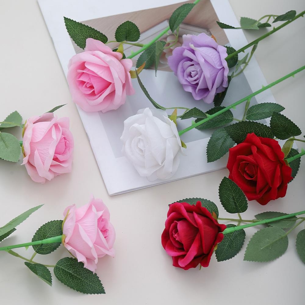 5pcs Rose Artificial Flowers Bouquet Silk Fake Flower for Home Decor Garden Wedd