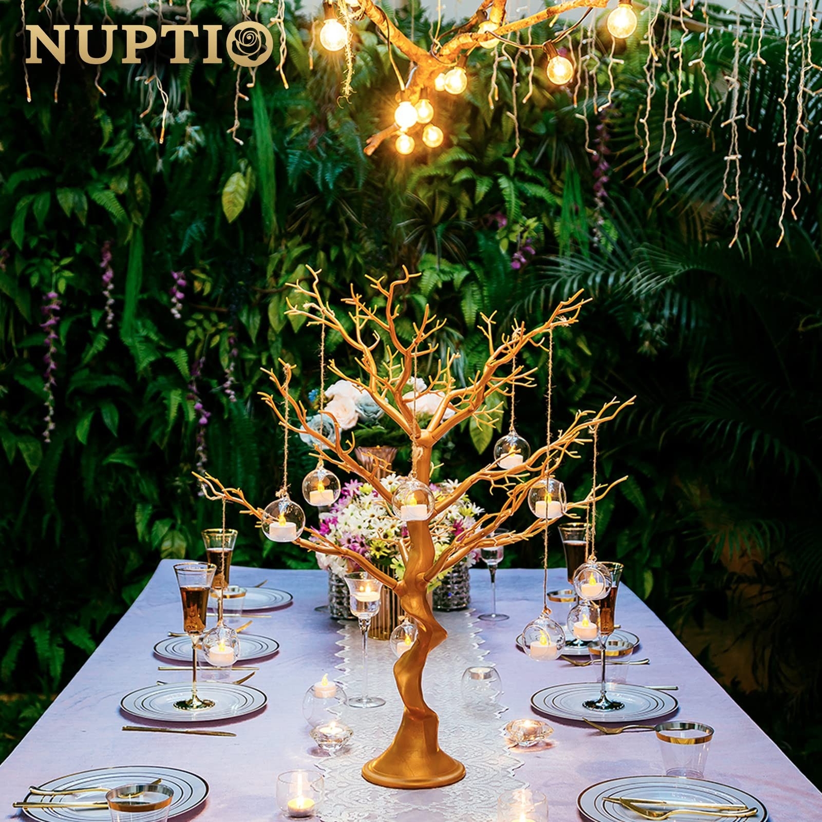 NUPTIO Tree Branch Centerpieces for Weddings 30″/76cm Tall Manzanita Trees Ce…
