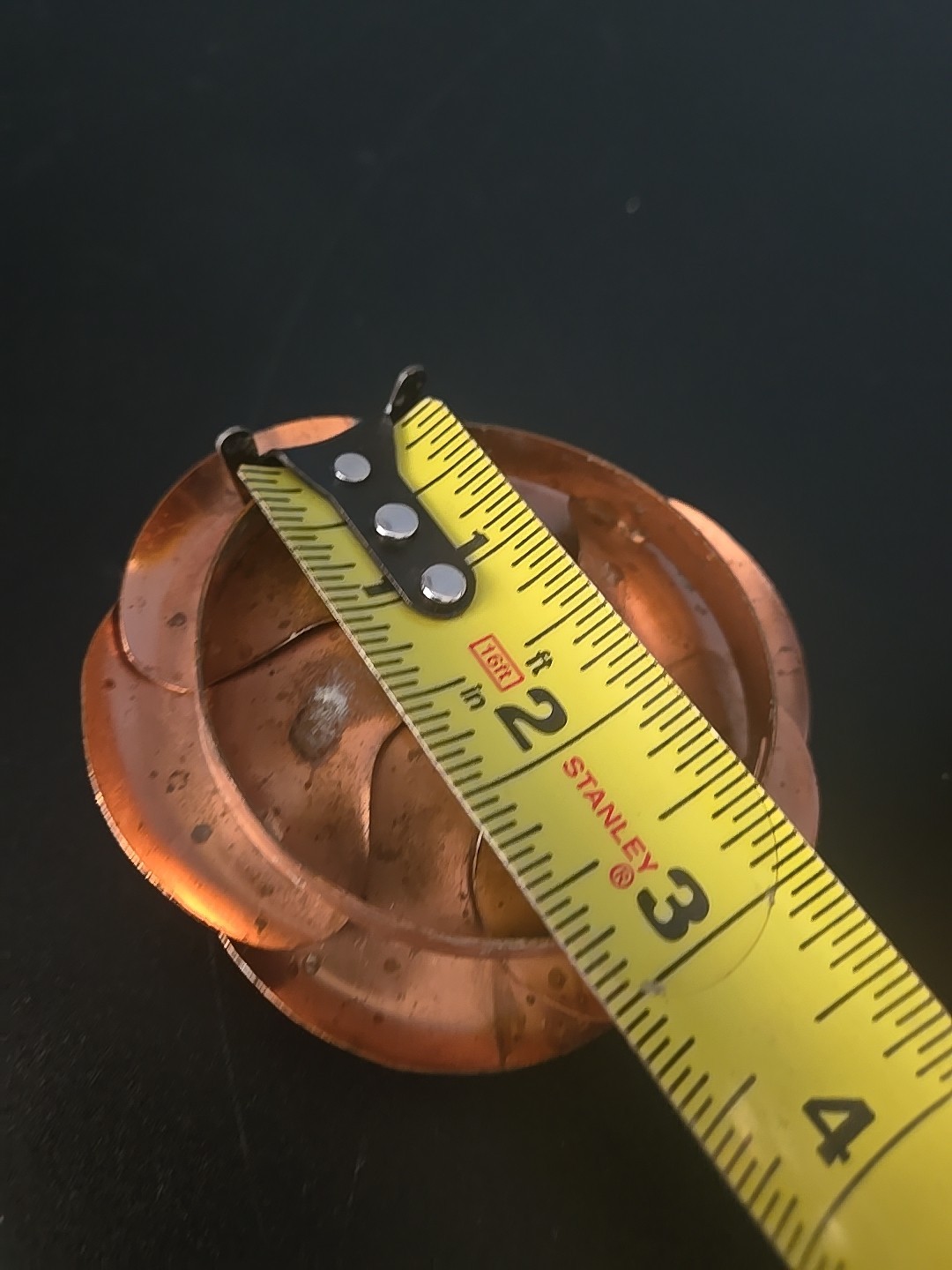 Copper Metal Rose Flower Top handcrafted bent welded & Partial Candle Glass