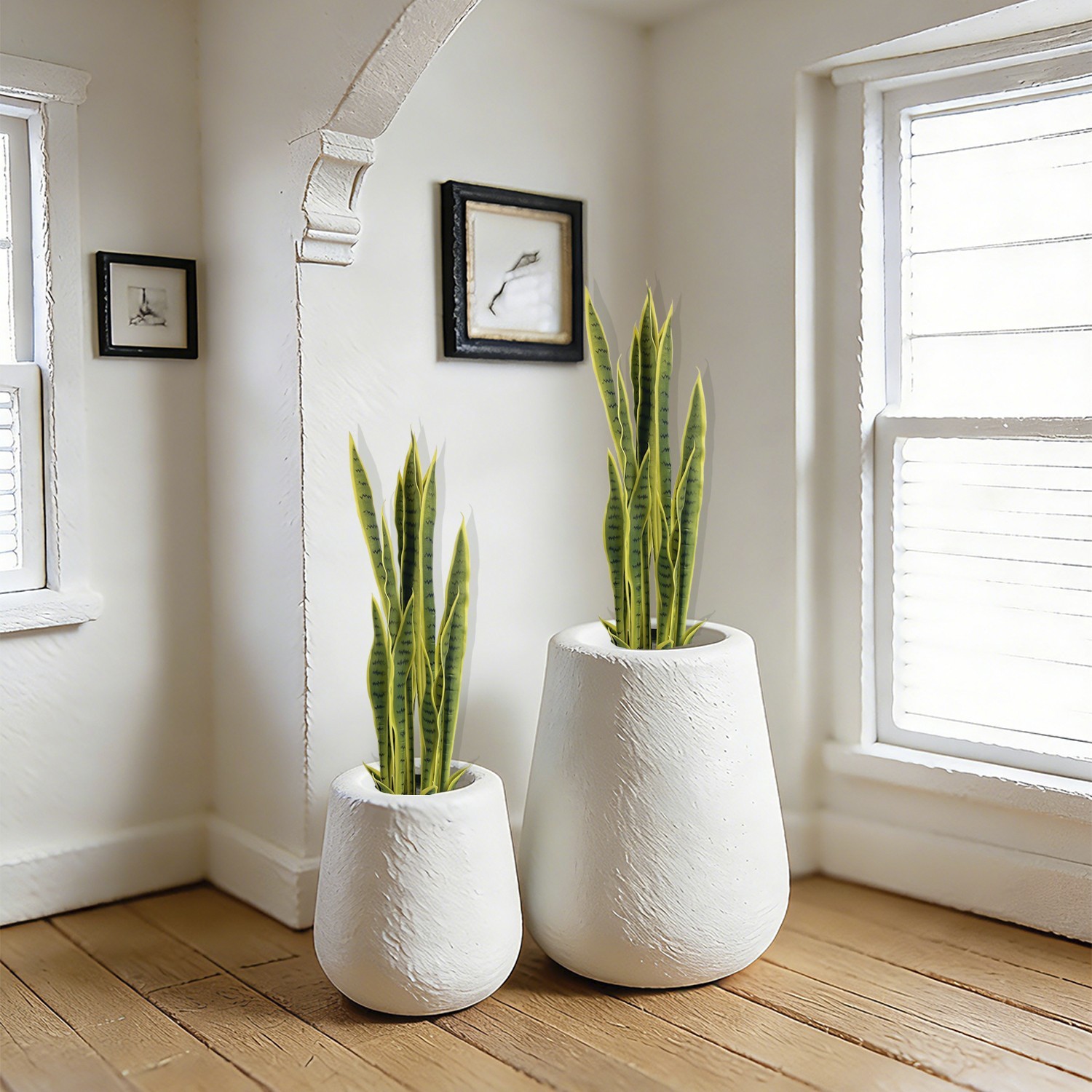 2 Pack 90cm Golden Edge Artificial Snake Plant Variegated Sansevieria for House