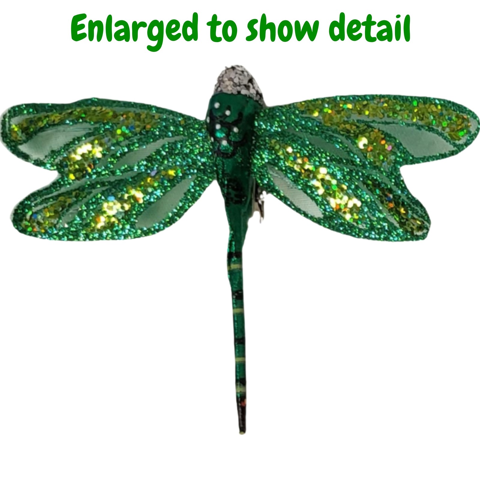 Dragonfly Clip Ons Set of 12, Multicolor Glitter Dragonfly Decorations with M…