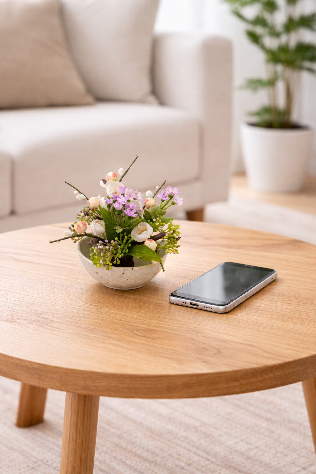 Japanese Mini Ikebana Flower Arrangement 4″ | Small Zen Desk Decor Bowl