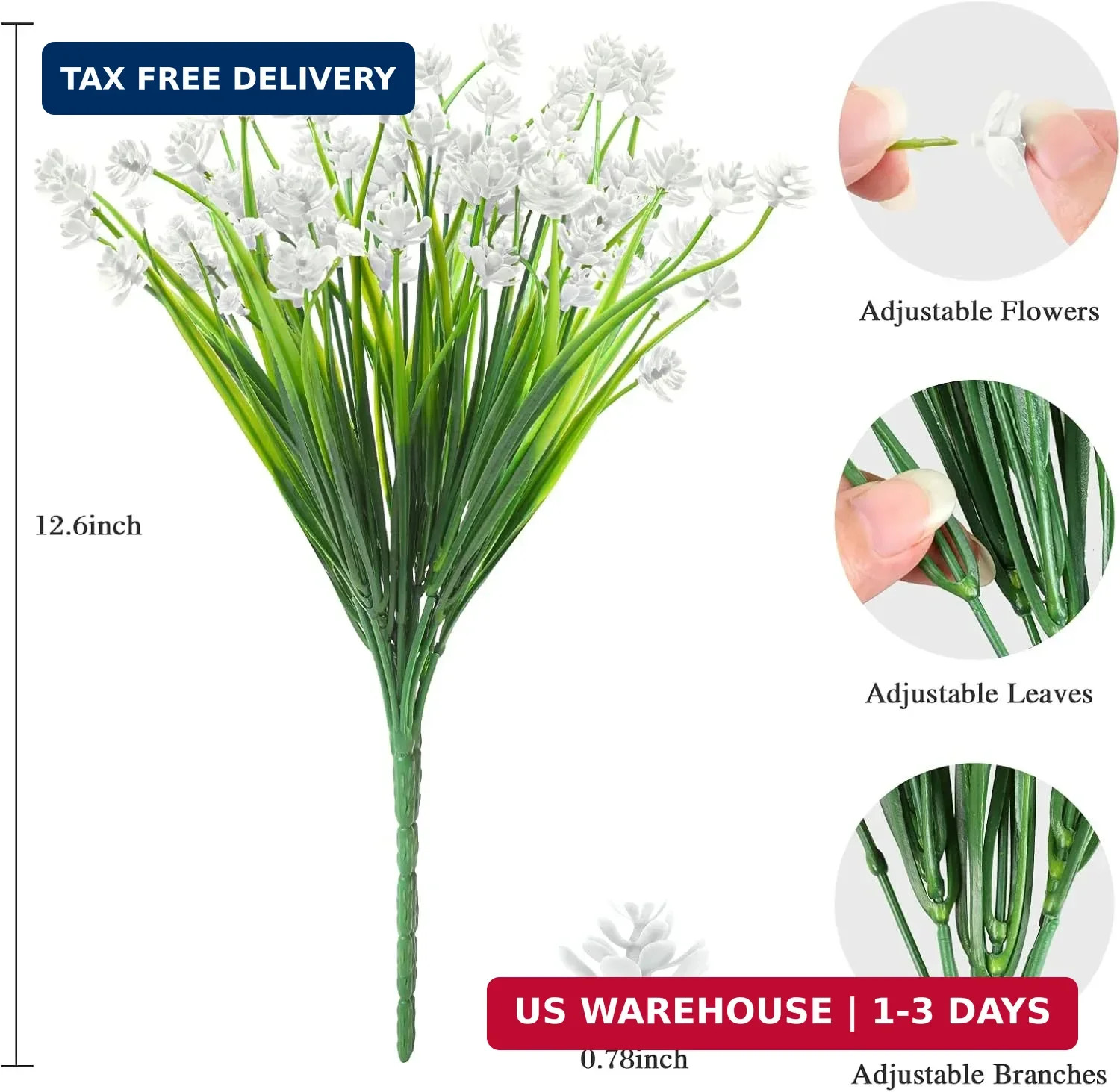 AmyHomie 20 Bundles Artificial Flowers for Outdoor Outside Spring Summer Decorat