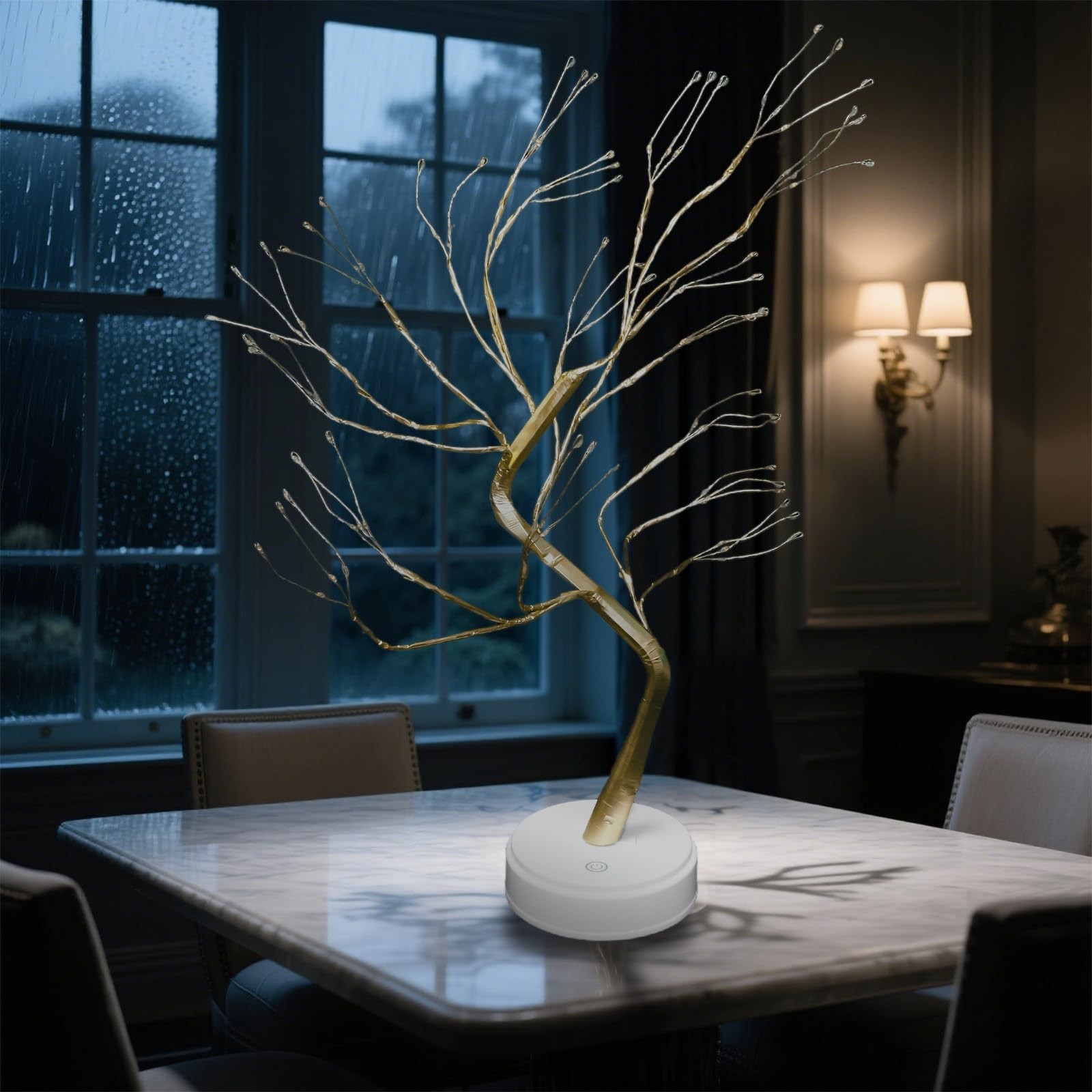 108 LED Tabletop Bonsai Tree Light with Remote, 8 Modes 20’’ Warm White Artif…