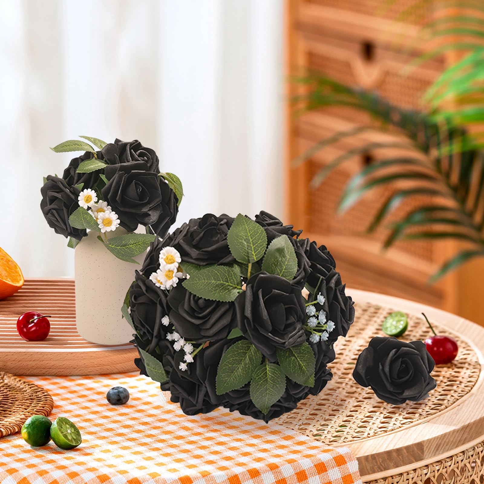 Artificial Flowers Fake Roses Faux Peony Foam Gardenia Combo for DIY Wedding …