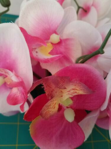 (lot of 2) NWT Artificial Silk Orchid Bouquets. Bright Ideas Joann