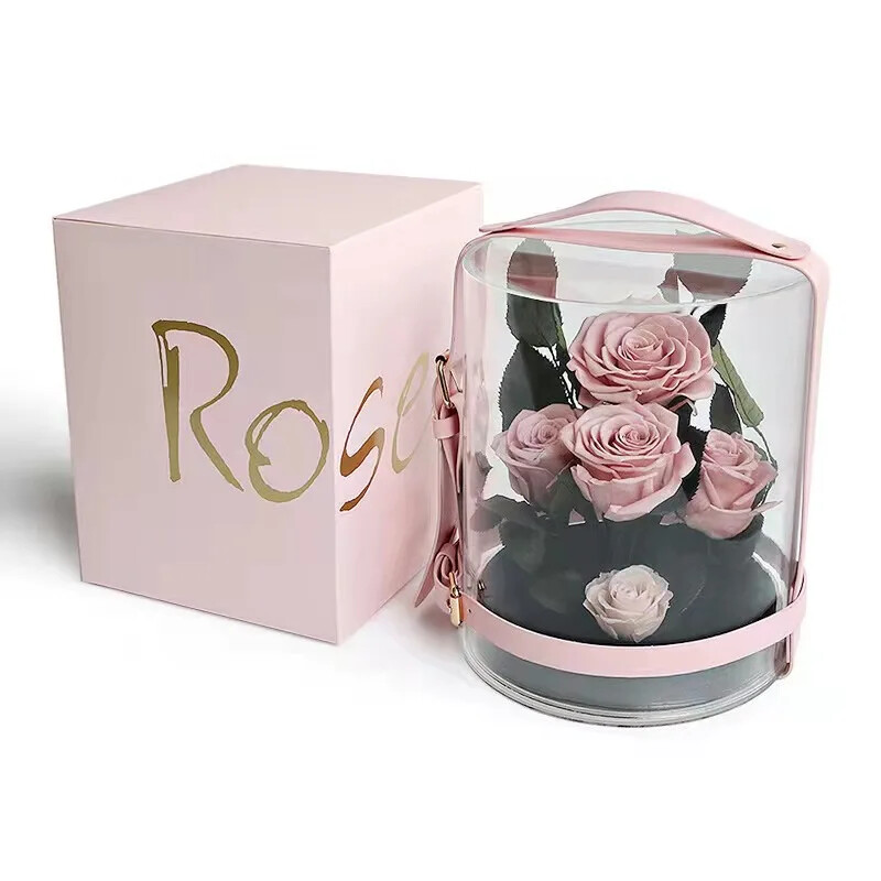 Eternal Red Rose in Secret Garden Acrylic Box – Preserved Flower Gift