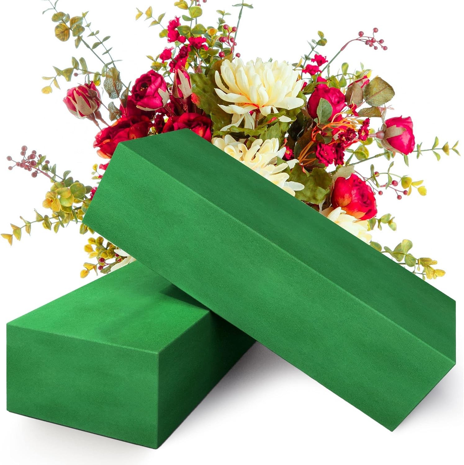 Pack of 2 Large Size Floral Foam Blocks for Fresh and Artificial Flowers 9” L…