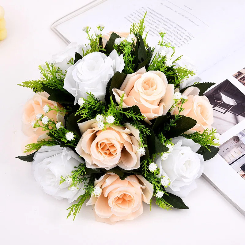28cm Rose Artificial Flower Balls Wedding Roman Column Road Guide Decorations Bi