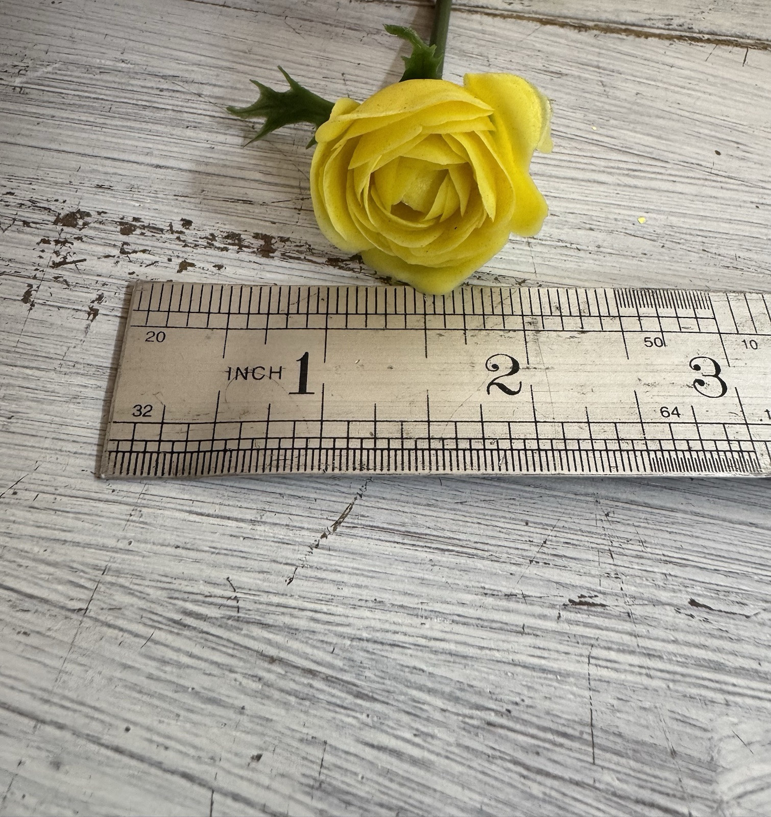 MCM Lot (24) 1” Yellow Plastic Long Stem Roses With Wire Stems Crafts Millenary