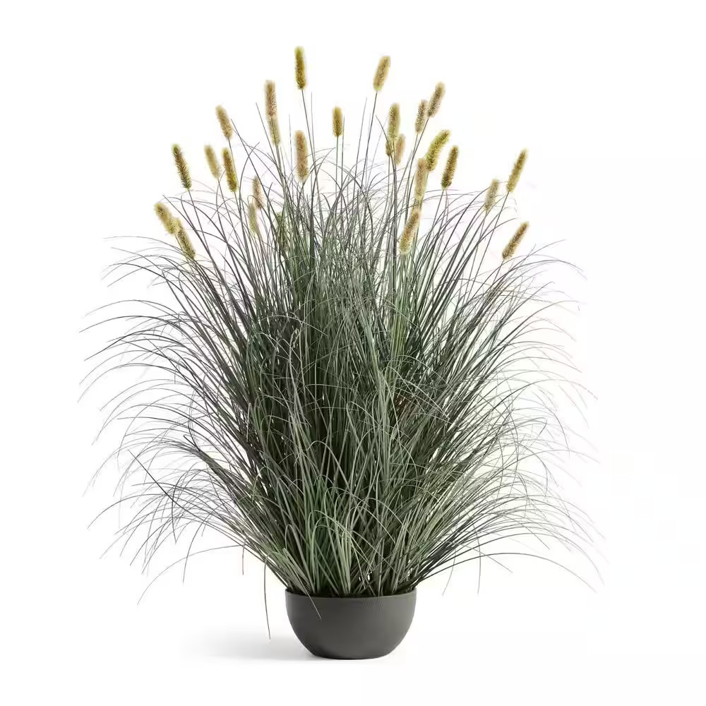 Onion Grass 4 In. Green Artificial Plant Reed Grass Indoor Outdoor Decor Faux Po