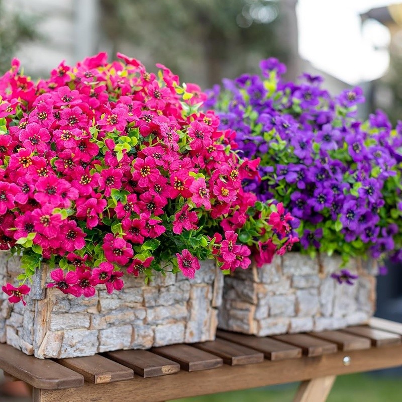 Outdoor Artificial Plants UV Resistant Faux Greenery Privacy Decor 16 Bundles US