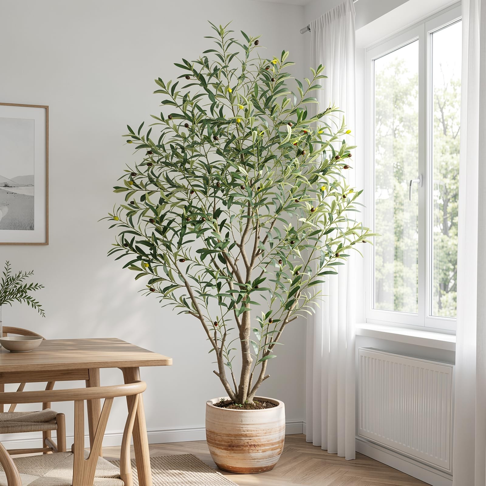 6ft Olive Trees Artificial Indoor, Tall Faux Olive Tree with Realistic Leaves…