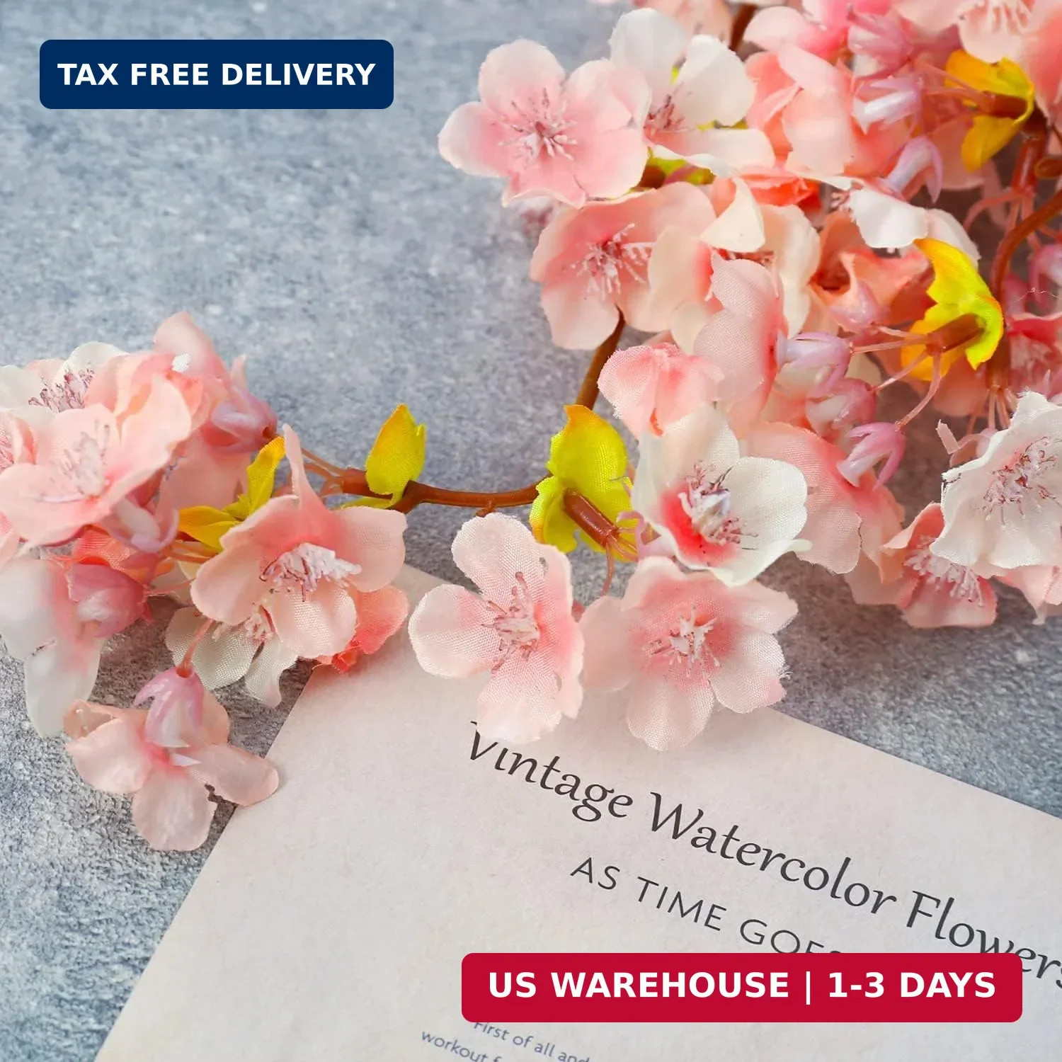 Sggvecsy Cherry Flower Branches Plum Blossom Artificial Flowers Branches 39 Inch