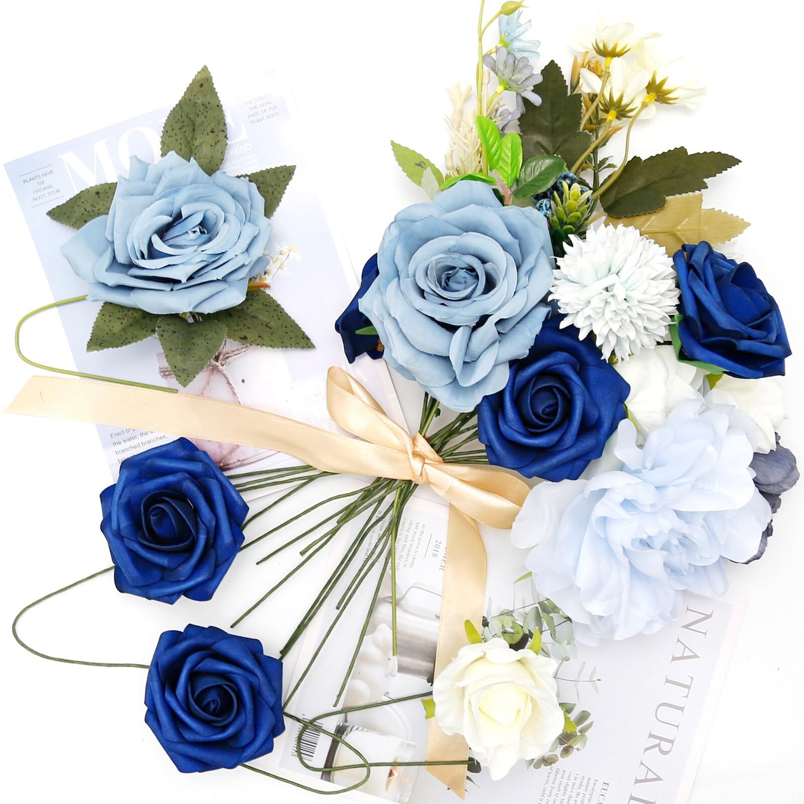 DIY Blue Artificial Flowers for Party Birthday Wedding Table Decorations Arch…