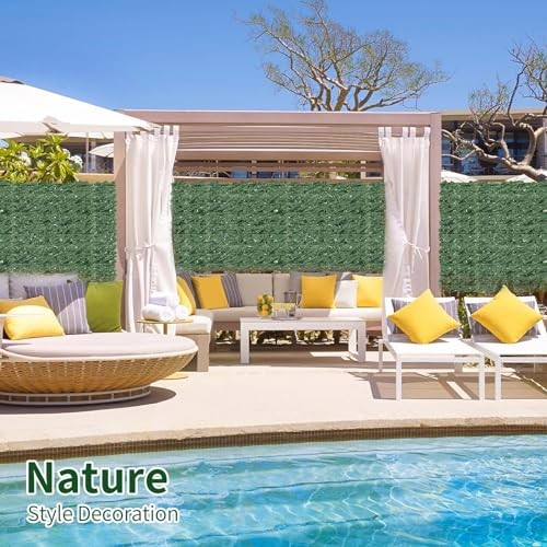 Artificial Ivy Privacy Fence Screen,UV 39.4″x158″ Green Sweet Potato Leaves