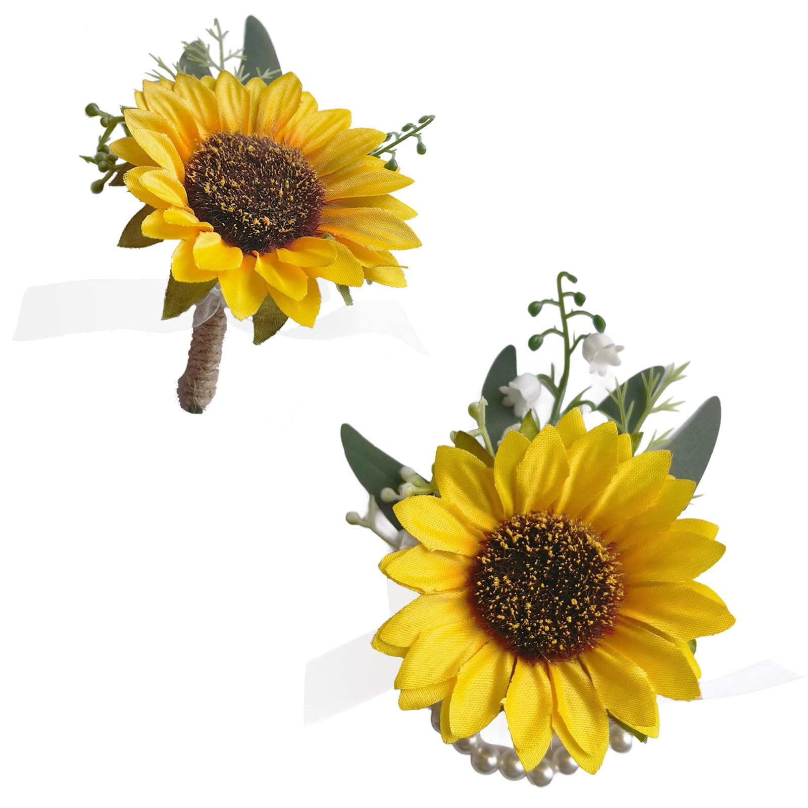 Corsage and Boutonniere Set Artificial Flower Wrist Corsage and Boutonniere f…