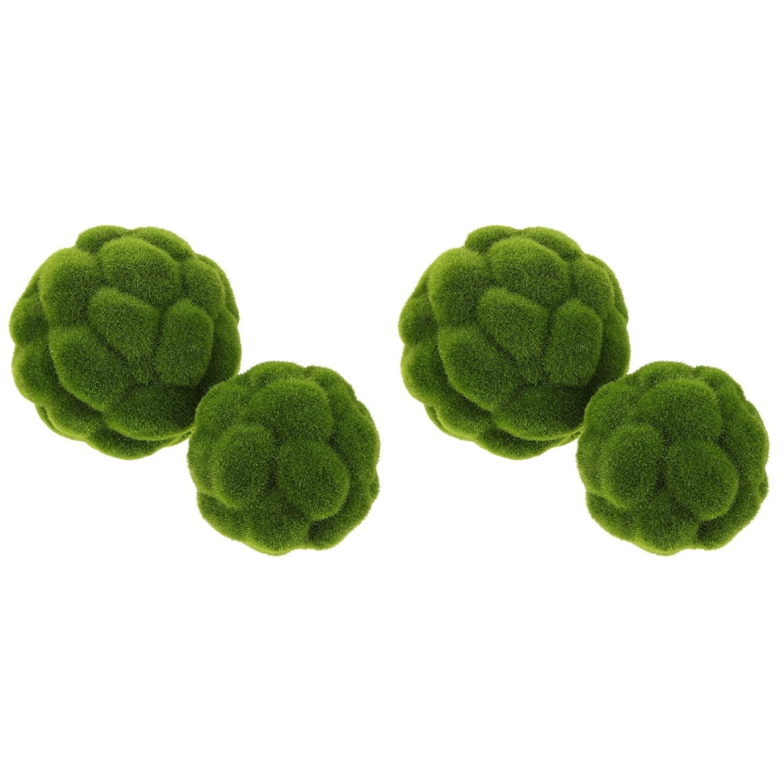 4pcs Fake Green Moss Balls, Decorative Green Moss, Simulated Topiary Ball, Fl…