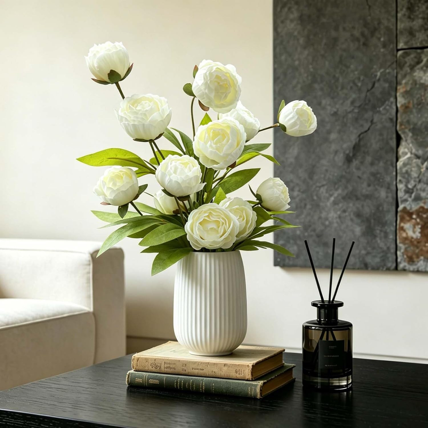 27″ Silk Faux Peony Flowers – 8 Pcs for Home, Wedding & Office Decor