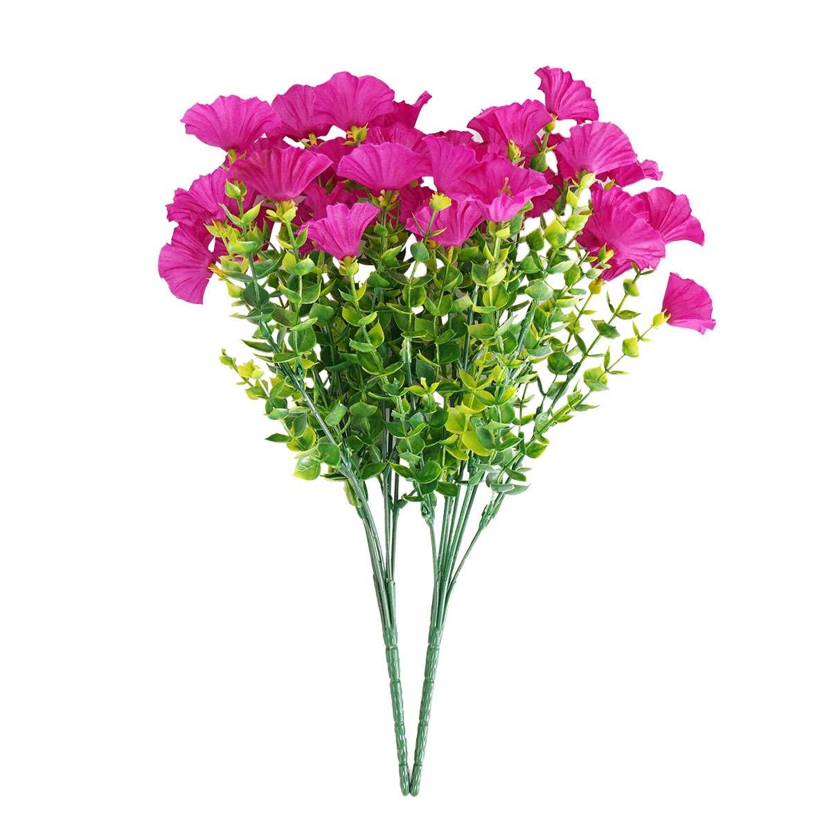 2/4/6/10 Bundles Artificial Flowers UV Resistant Fake Plants Outdoor Home Decor
