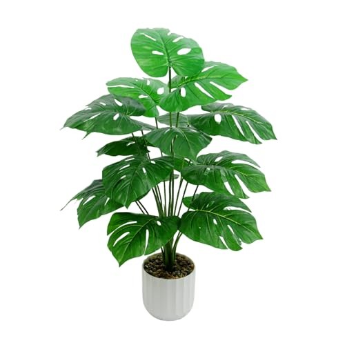 Freyalife 28“ Fake Plant Artificial for Room Decor, Faux Potted 1 Monstera