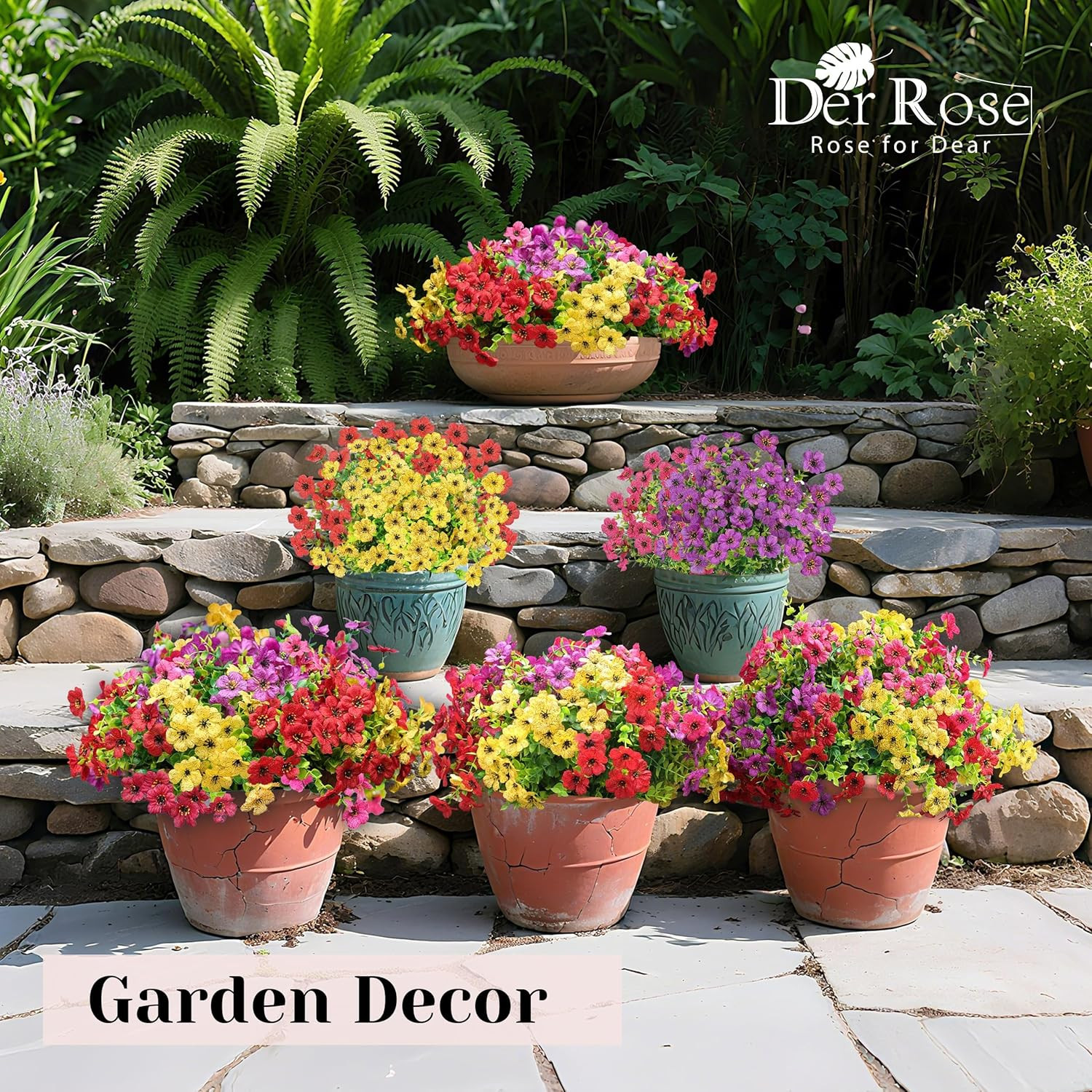 12 Bundles Artificial Flowers for Outdoors Fake Flowers Plants Spring Summer …