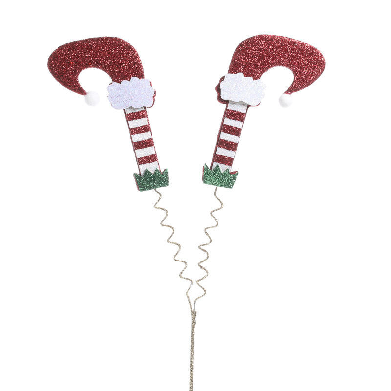 Set of 4 Festive and Whimsical Glittered Elf Legs Christmas 16-3/4″ Floral Picks
