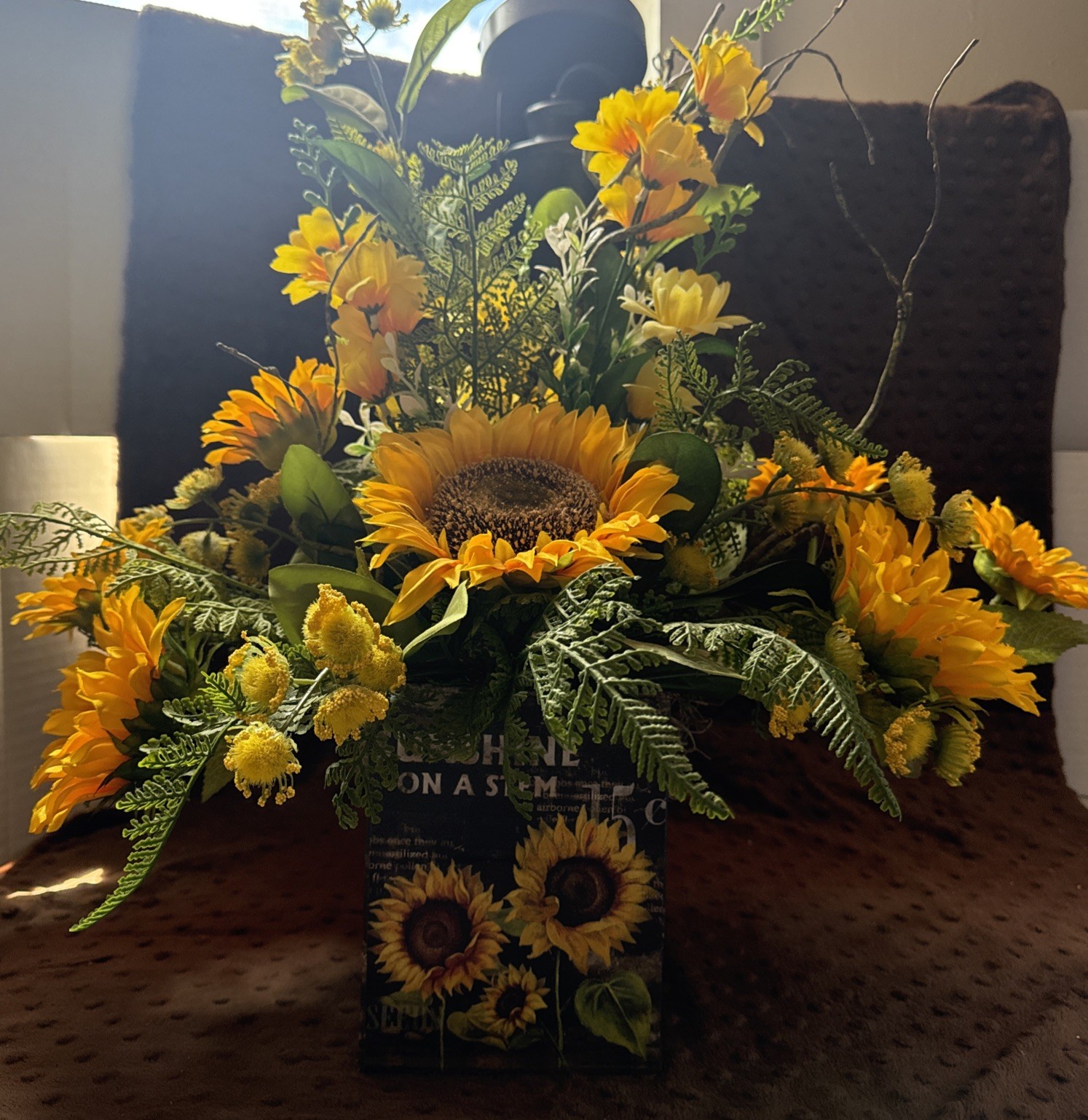 Sunshine On Stem Beautiful Sunflower Rustic Country Cottage Farmhouse DECOR21x18