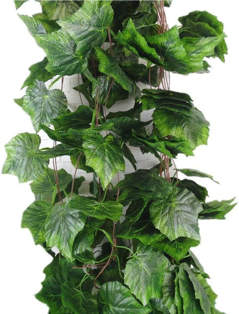 8 Ft 5Pcs Artificial Greenery Ivy Vine Plants Foliage Grape Leaves Vine Simulati