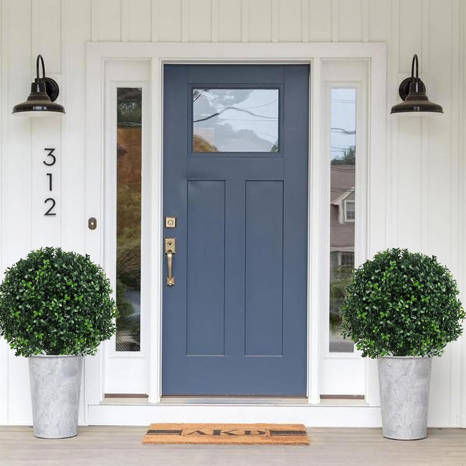 2 Pack UV Resistant Artificial Boxwood Plants Outdoor Topiary | Ultra Realist…
