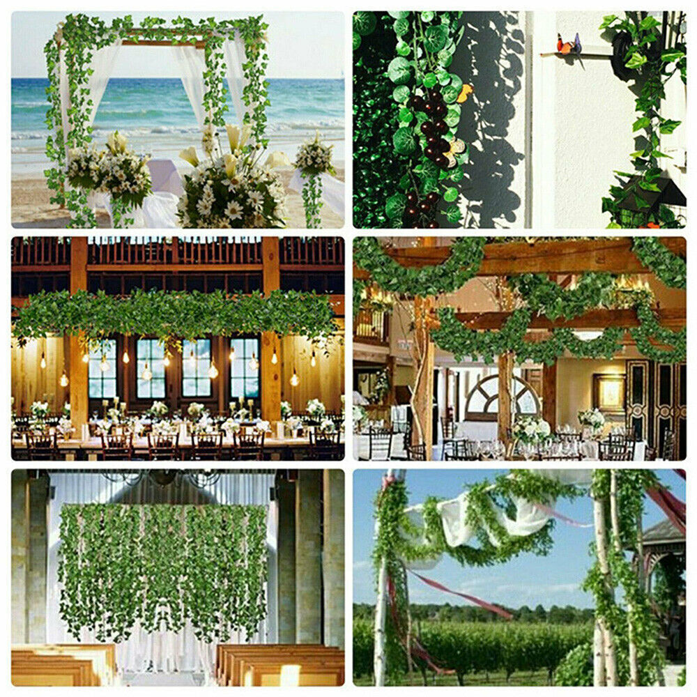 Artificial Ivy Suitable For Decorating Homes 12x2M Green Plastic Leaves