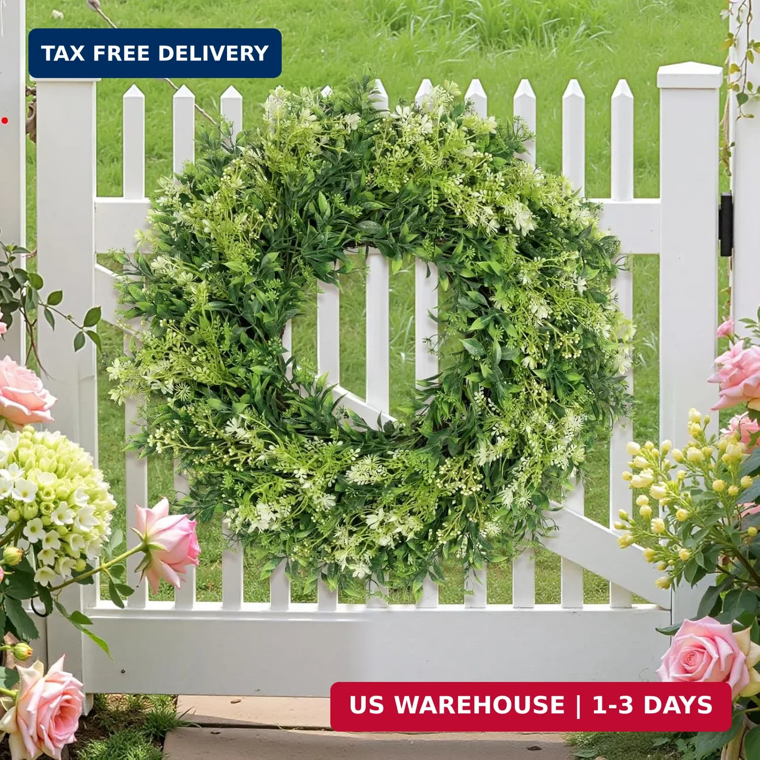 28 Inch Large Eucalyptus Wreaths for Front Door Artificial Green Leaves Greenery