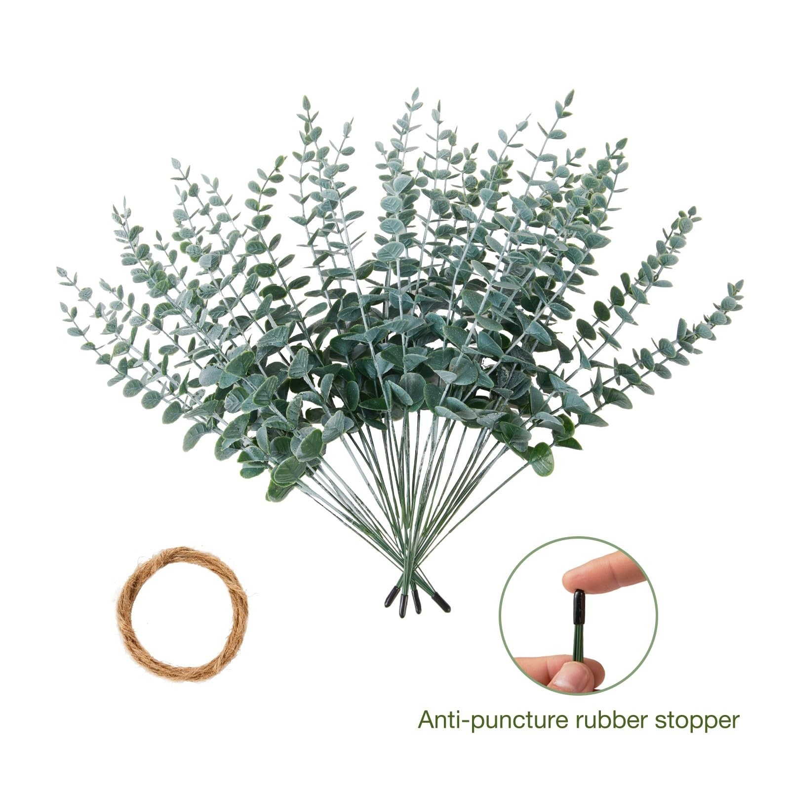 40PCS Artificial Eucalyptus Stems Real Touch Faux Greenery for Home Decor