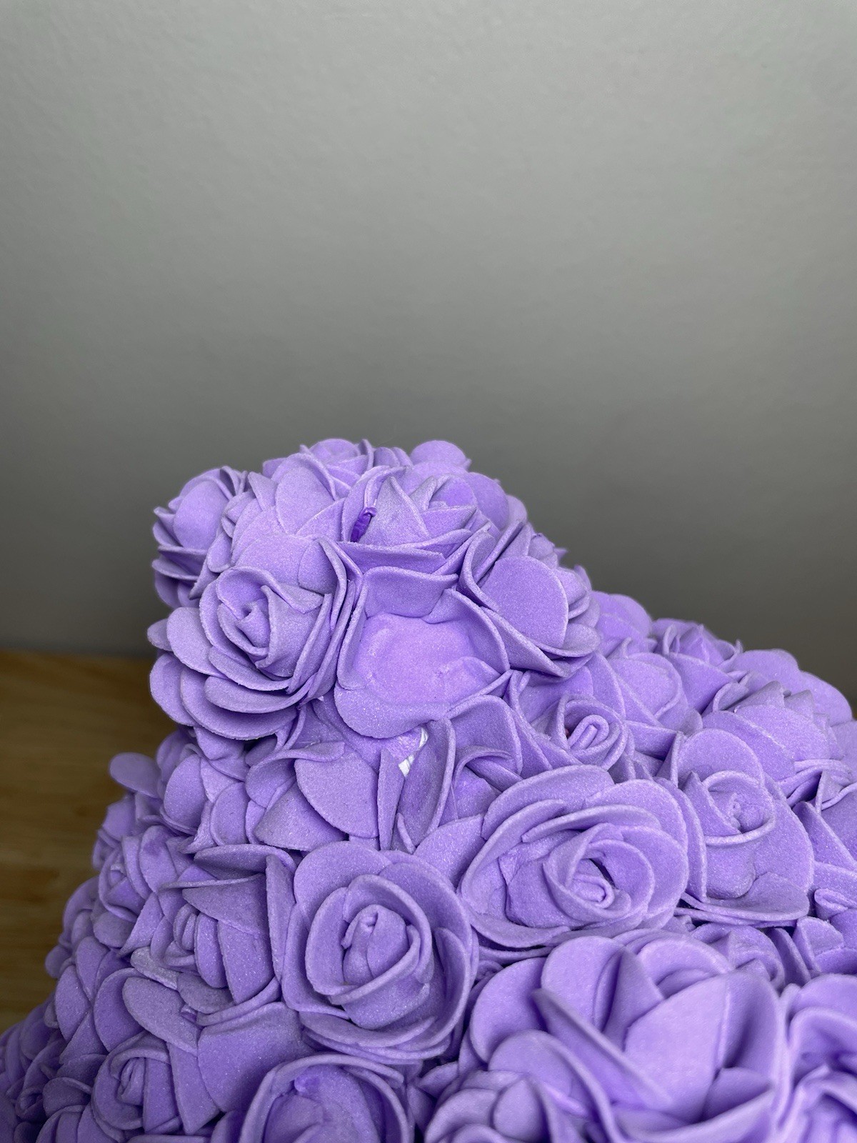 Birthday Gift Rose Bear 14” Purple With Red Heart Forever Rose Teddy Bear!
